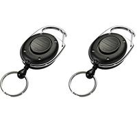 Durable 819801 Style LED Enrouleur Yoyo Longueur 80 cm Attache Ceinture avec Anneau Prisonnier Porte-clés + Eclairage LED Sachet de 1 (Lot de 2)