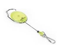 Porte-badge avec enrouleur, oval, jaune/transparent