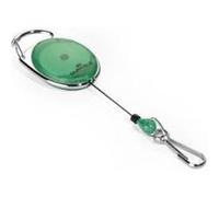 Porte-badge avec enrouleur, oval, vert/transparent