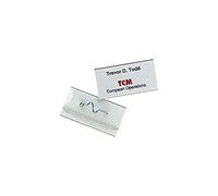 Durable 860619 Porte-badge Universel Fixation par Epingle Torsadée pour Insertion Format 30 x 60 mm Plastique Résistant Transparent Boîte de 10