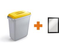 DURABLE Abfallbehälter DURABIN 60l Deckel gelb +DURAFRAME A5