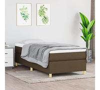 Durable avec ressorts ensachés pour sommeil réparateur Brun 90 x 190 cm | Sommier lattes lit avec matelas ressorts ensachés Marron foncé 90x190 cm literie confortable