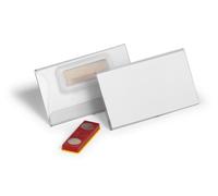 DURABLE Badge 40x75 mm avec aimant anti-torsion, 25 pc, Transparent, 824319