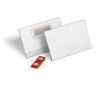 DURABLE Badge 54x90 mm avec aimant anti-torsion, 25 pc, Transparent, 824419