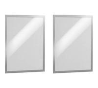 DURABLE - Cadre d'affichage DURAFRAME® - Fixation adhésive - Repositionnable - Pour documents A3 - Lot de 2 - Argent - 487323