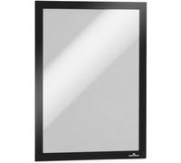 DURABLE Cadre d'affichage DURAFRAME® - Fixation adhésive repositionnable pour A4 - Lot de 2 Noir