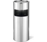 DURABLE Cendrier rond en acier inoxydable 17L avec sable, Argent, 337323