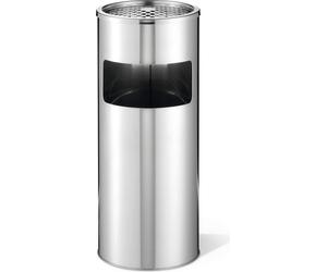 DURABLE Cendrier rond en acier inoxydable 17L avec sable, Argent, 337323