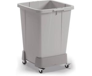 Durable Chariot pour Durabin 90, avec 4 Roulettes, noir, 1801614040, 334137 | Chariot roulant pour Durabin 90L carre, connecteurs inclus, en polypropylene, charge max 100 kg, Made in Poland