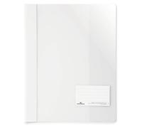 DURABLE Chemise à couverture transparente A4+ avec porte-étiquette 90x57 mm, Blanc, 269002