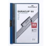 DURABLE – Chemise de présentation DURACLIP A4 – Clip acier – 60 feuilles – Bleu foncé – Sachet de 5