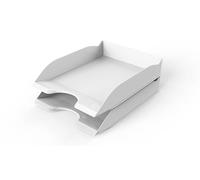 Durable Corbeille à courrier Basic A4, 6 pièces, Blanc, 1701674010 | Superposable à la verticale ou en escalier, banette de rangement pour classer vos documents jusqu'à C4, Made in Germany