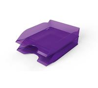 Durable - Corbeille à courrier Basic A4 - Banette Rangement de Bureau - pour classer et Ranger Vos Documents - pour Documents A4+ - Superposable - 1 pièce - Violet Transparent - 1701674992