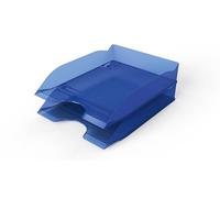 Durable Corbeille à courrier Basic A4, Bleu Transparent, 6 pc., 1701674540 | Superposable à la verticale ou en escalier, banette de rangement pour classer vos documents jusqu'à C4, Made in Germany