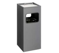 DURABLE - Corbeille à papier 17L - Avec cendrier intégré 2L - Idéal pour zones fumeurs ou halls d'entrée - 1.5kg de sable inclus - Anthracite - 1 pièce - 333158