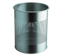 Durable Corbeille à papier métal ajourée 15 L - Argent