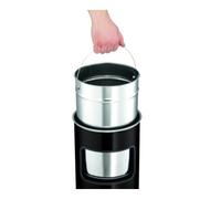 Durable 333201 Poubelle Ronde Anti Feu 17 Litres avec Cendrier Couvercle Etouffoir Hauteur 63 cm en Métal Coloris Noir