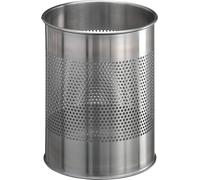 DURABLE Corbeille ajourée en acier inoxydable 15L, Argent, 338123