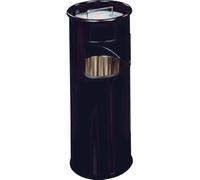 Durable Corbeille Haute Ronde avec Cendrier 17 litres, Noir, 62 cm, 333001 | Bac à sable 2 l avec grille perforée, 1,5 kg de sable fin inclus, bacs amovibles, métal peint, Made in Germany