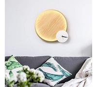Durable Créatif en Bois Massif Horloge Ronde LED Applique Personnalité Salon Salle À Manger Chambre Lampe De Chevet Lampes De Style Minimaliste Nordique (35 * 35 * 5CM) Lustre Abat-Jour de Lustre