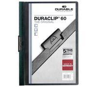 Durable 220932 Duraclip Chemise de Présentation à Clip Métal A4 6 mm/60 feuilles Vert Foncé Lot de 25