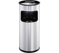 Durable DURABLE - Asch-/Mülleimer - rund - 17 L - Metall 333023 Corbeille à papier 17 l métal (Ø x H) 260 mm x 620 mm noir avec cendrier 1 pc(s)