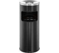 Durable DURABLE - Asch-/Mülleimer - rund - 17 L - Metall 333201 Corbeille à papier 17 l métal (Ø x H) 250 mm x 630 mm noir avec cendrier 1 pc(s)