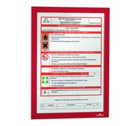 DURABLE Cadre magnétique DURAFRAME A4 487203 rouge – film verso autocollant – 2 pièces
