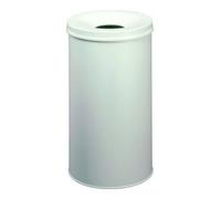 DURABLE Corbeille à papier SAFE 330710 60 L anti-feu, acier gris avec couvercle