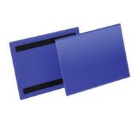 DURABLE Pochettes magnétiques 1/3 A4 paysage Pour surfaces métalliques Bleu foncé 50 pièces