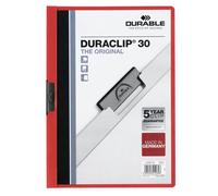 Durable Duraclip 30 protège documents PVC Rouge, Transparent