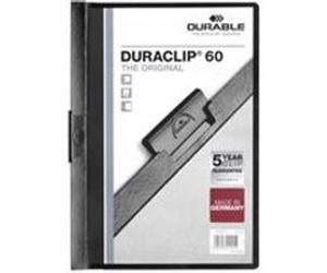 Durable Duraclip 60 protège documents PVC Noir, Transparent noir G