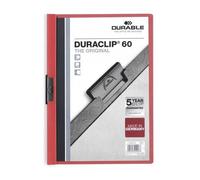 Durable Duraclip 60 Protège Documents Pvc Rouge Et Transparent