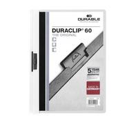 Durable Duraclip 60 Protège Documents Pvc Transparent Et Blanc