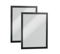 Durable DURAFRAME Lot de 2 supports magnétiques autocollants pour plaque de documents, format lettre 20-1/2" x 28 cm, noir, 2 pièces (476801)