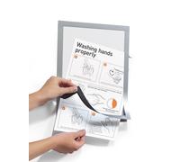 Durable Duraframe Pochette murale Cadre d'affichage adhésif A4 - Cadre argent - Sachet de 2