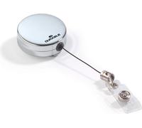 DURABLE Enrouleur CHROME avec lanière à bouton pression, 10 pc, Argent, 822523