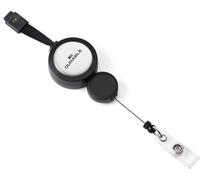 DURABLE Enrouleur PLUS avec lanière à bouton pression, 10 pc, Noir, 822901