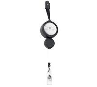 Durable - Enrouleur PLUS - Avec lanière bouton pression - Cordon rétractable 60cm - Tour de cou 45 cm - Ajustable avec sécurité Anti-traction - Noir - Boîte de 10 - 822901