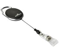 Durable Enrouleur pour badge avec clip en métal cordon de 80 cm - Noir
