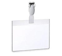 Durable – Porte-badge Eurobadge avec clip plastique 60 x 90 mm Transparent – Boîte de 25