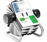 DURABLE Fichier rotatif VISIFIX® 248123 – 400 cartes – Index 25 touches – Argent