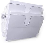 Durable FLEXIPLUS 1709022400 Distributeur de brochures 2 compartiments Format A4 paysage Porte-documents magnétique Transparent
