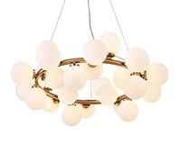 Durable G4 Nordique Postmoderne Créatif Moléculaire LED Lustre Boule De Verre Haricot Magique Lampe Art Personnalité Ronde Salon Phares Lustre Abat-Jour de Lustre (Taille: S), Taille: Moyen