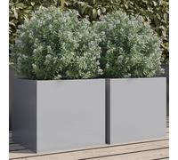 Durable Jardinière 2 pcs Argenté 32x30x29 cm Acier galvanisé - Parterres Octo1513215 1parcel