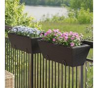 Durable Jardinière avec crochets 2 pcs. noir Poly rotin - Parterres Octo8572494 1parcel
