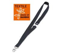 Durable Lacets textile 20 ECO pour badge avec mousqueton - Noir - Lot de 10