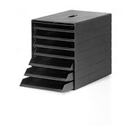 Durable Module de classement Idealbox Plus 7, anthracite, 1712001058 | 7 tiroirs ouverts, panneau avant rétractable, documents A4, format C4, plastique, 250 x 322 x 365 mm, Made in Germany