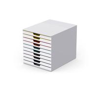 DURABLE Module de classement 763027 Varicolor – 10 tiroirs H22 mm pour A4, Folio, enveloppes G