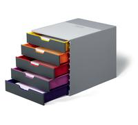 DURABLE Module de classement Varicolor 5 760527 – 5 tiroirs – Gris, liserés multicolores